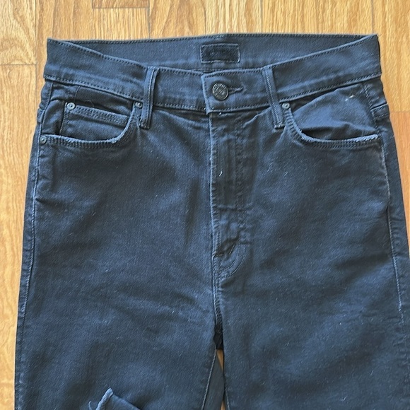 Mother sz 25 stunner zip ankle step fray black denim jean, good pre owned cond - Picture 2 of 7